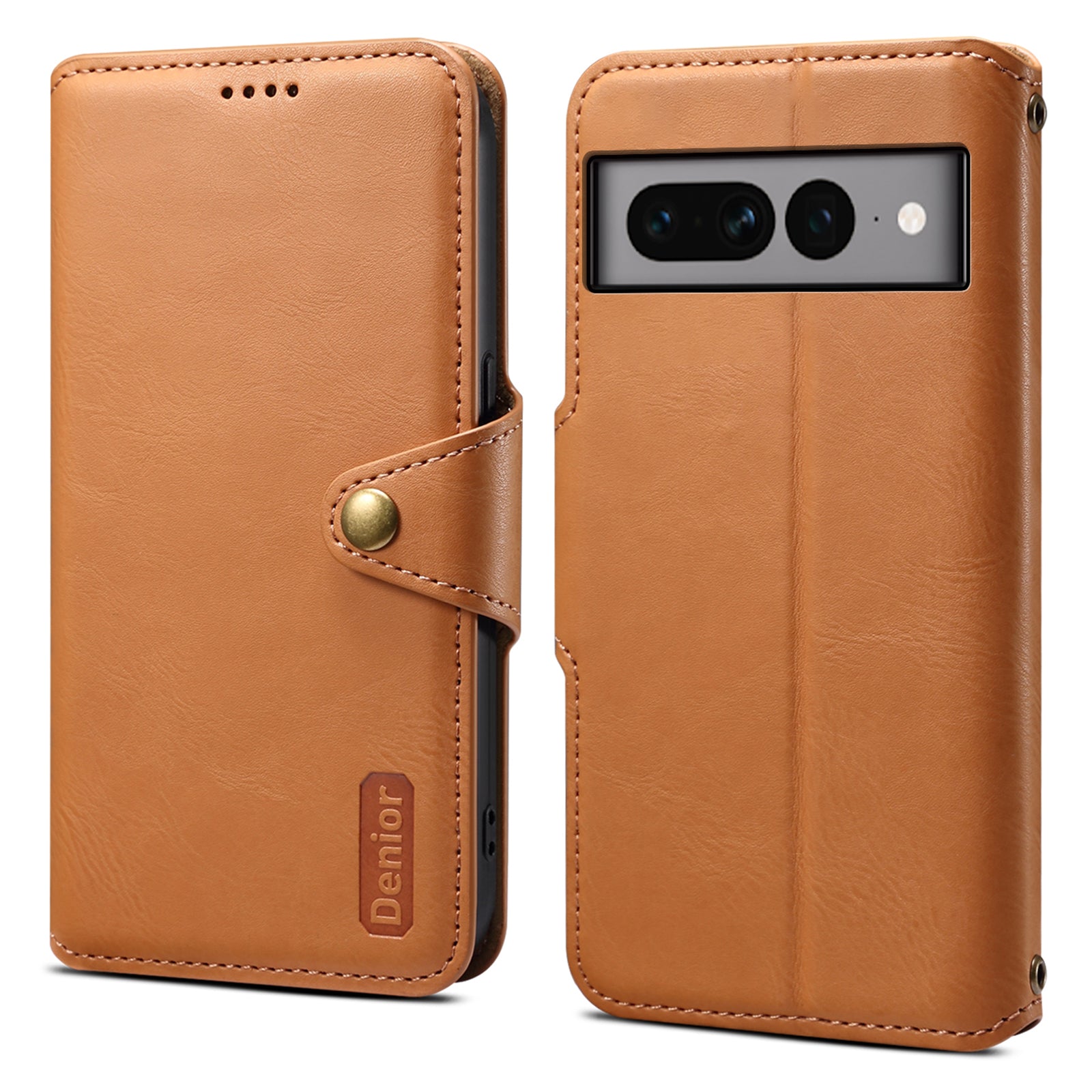 DENIOR For Google Pixel 7 Pro 5G Shockproof Case Cowhide Texture Leather Phone Cover DENIOR For Google Pixel 7 Pro 5G Shockproof Case Cowhide Texture Leather Phone Cover
